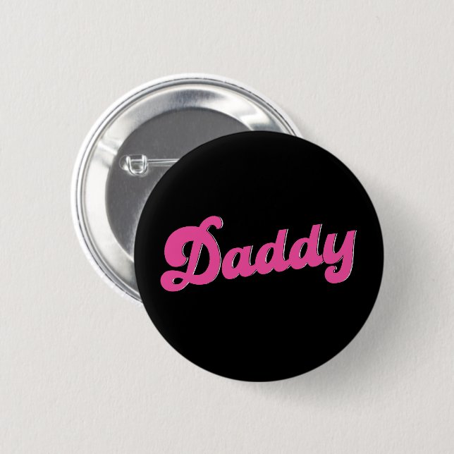 Gay Pride LGBT Pink Bear Gay Daddy  Button (Front & Back)