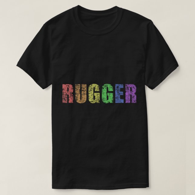 Gay pride lgbt pride rainbow flag rugby jersey T-Shirt (Design Front)