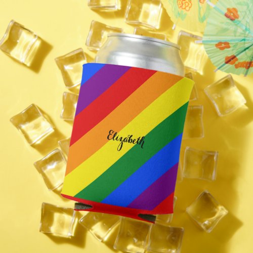 Gay Pride LGBT Rainbow Flag Colors Summer Party Can Cooler