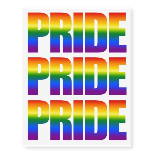Gay Pride Lgbt Rainbow Flag Colors Typography Temporary Tattoos