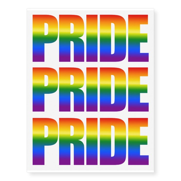 Gay Pride Lgbt Rainbow Flag Colors Typography Temporary Tattoos