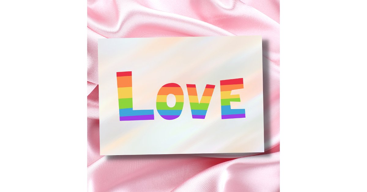 Gay Pride LGBT rainbow flag Love is Love LGBTQ Card | Zazzle
