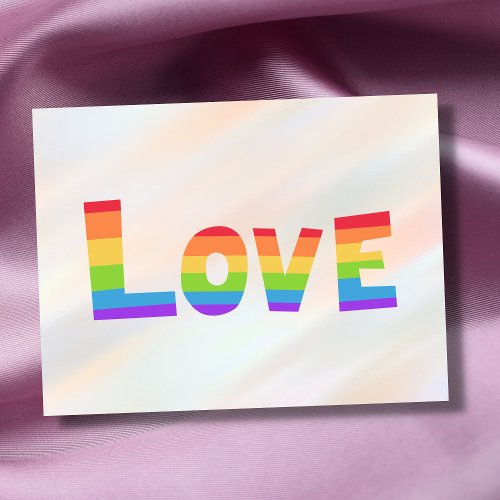 Gay Pride LGBT rainbow flag Love is Love LGBTQ Postcard