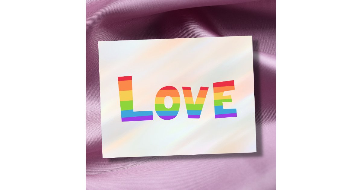 Gay Pride LGBT rainbow flag Love is Love LGBTQ Postcard | Zazzle