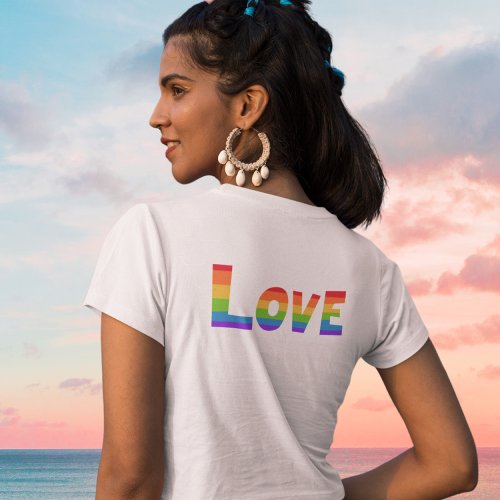 Gay Pride LGBT rainbow flag Love is Love LGBTQ T_Shirt