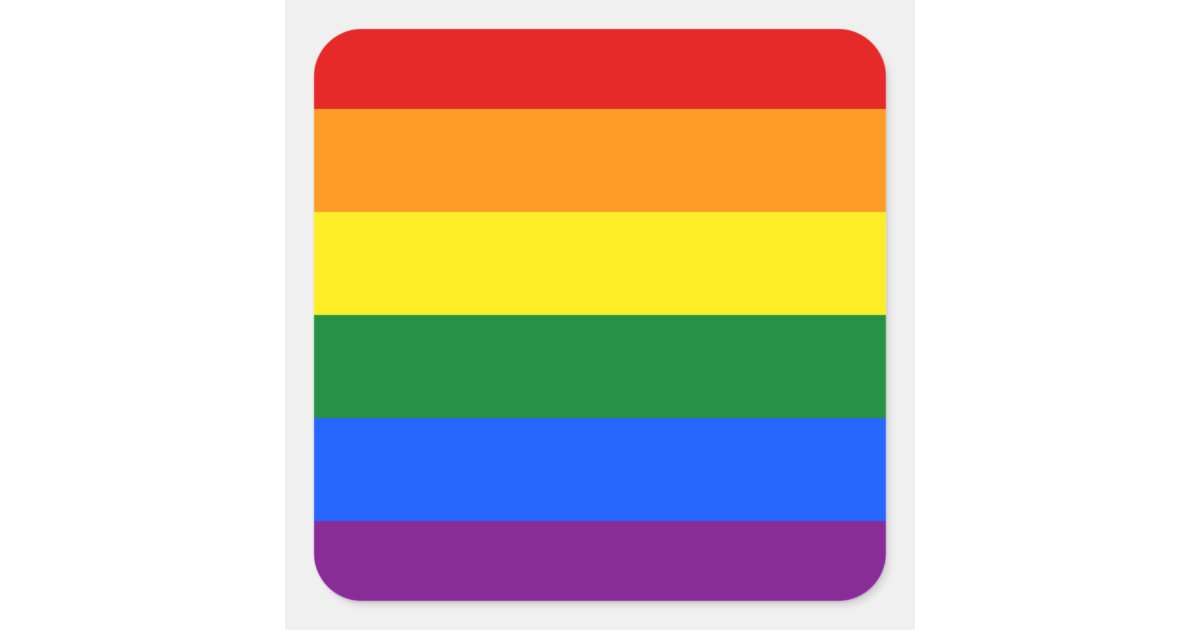 Gay Pride LGBT Rainbow Flag Square Sticker | Zazzle