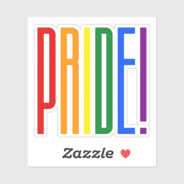 Gay Pride LGBT Rainbow Flag Text LGBTQ Support Sticker (Sheet)