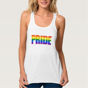 Gay Pride LGBT Rainbow Flag Typography Equality Tank Top