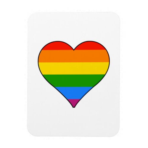 Gay Pride LGBT Rainbow Heart Custom Color Magnet