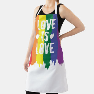 Gay Pride LGBT Rainbow Love Is Love Apron