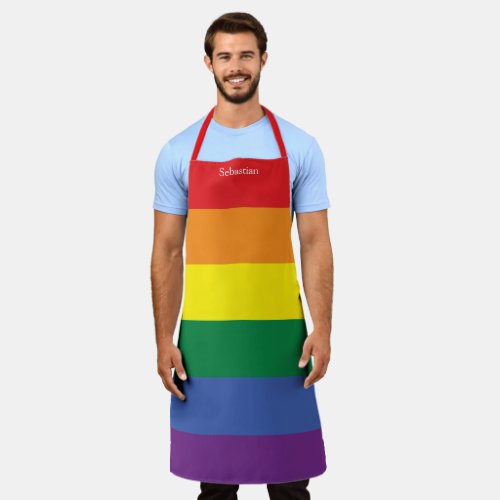 Gay Pride LGBT Rainbow Personalized Apron