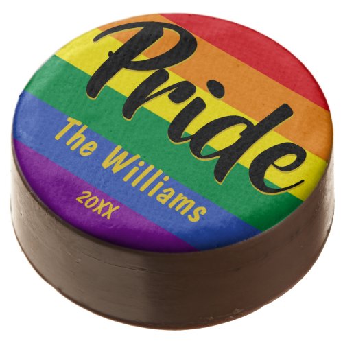 Gay Pride LGBT Rainbow Personalized Chocolate Covered Oreo