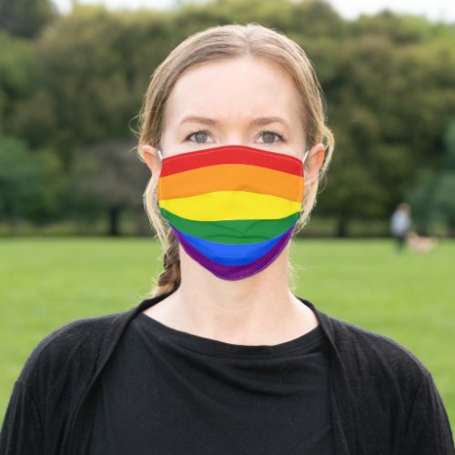 Gay Pride LGBT Rainbow Stripes Colorful Adult Cloth Face Mask