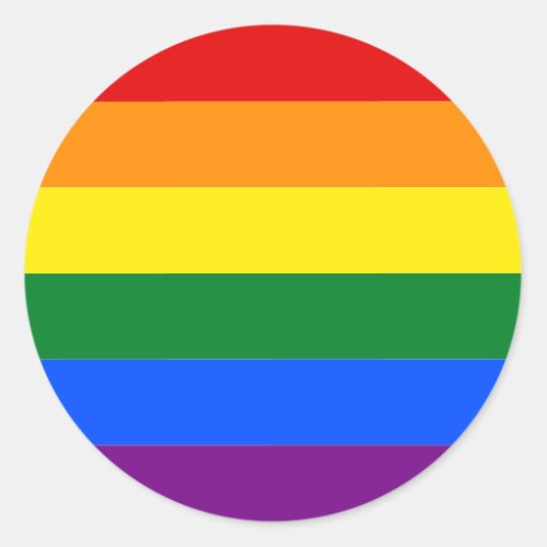 Gay pride LGBT Rainbow Stripes Colorful Classic Round Sticker