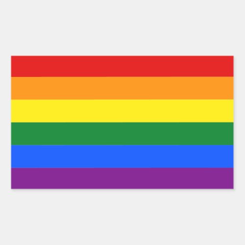 Gay pride LGBT Rainbow Stripes Colorful Flag Rectangular Sticker