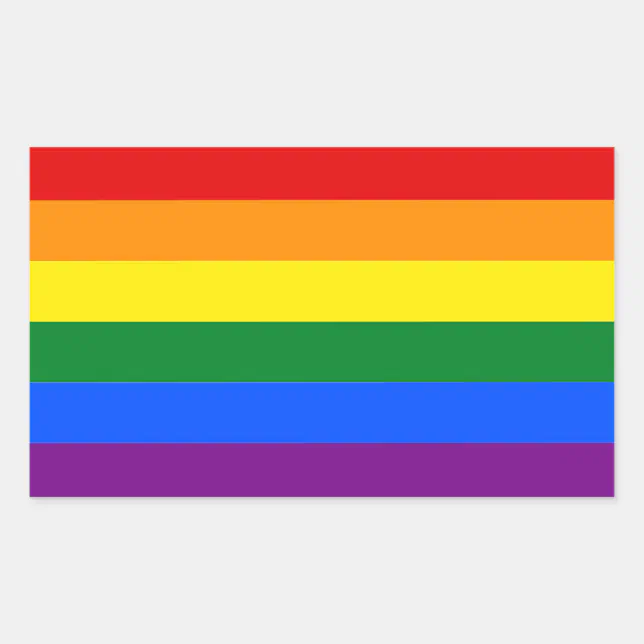 Gay pride LGBT Rainbow Stripes Colorful Flag Rectangular Sticker | Zazzle