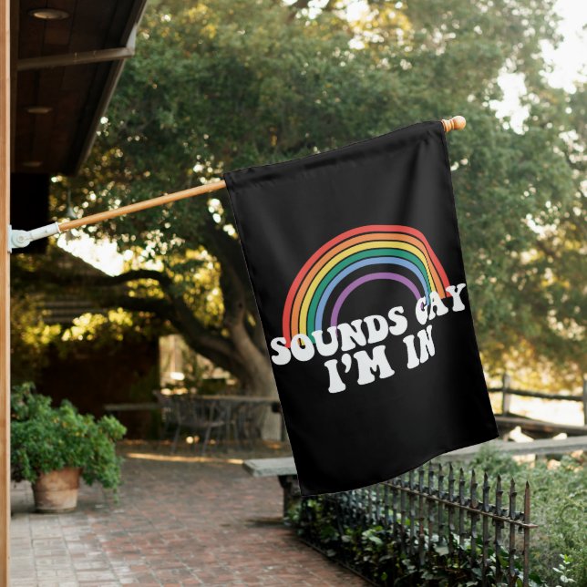 Gay Pride LGBT Sounds Gay I'm In Rainbow Gay House Flag (In SItu)