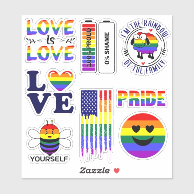 Gay Pride LGBT Vegan Sticker (Sheet)