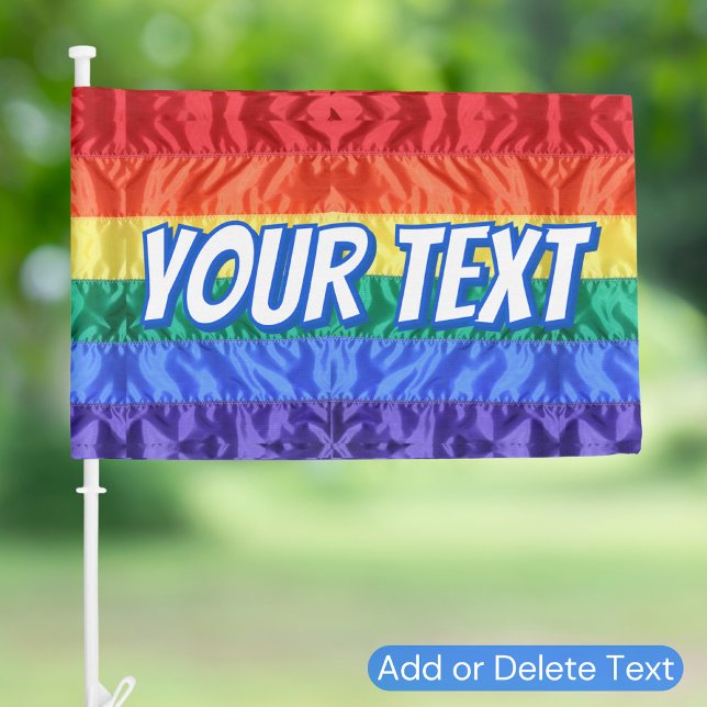 Gay Pride LGBTQ+ Custom Text Personalized Rainbow Car Flag (Creator Uploaded)