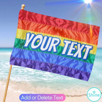 Gay Pride LGBTQ+ Custom Text Personalized Rainbow House Flag