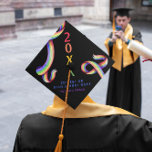 Gay Pride LGBTQ Graduate Name Class Year & School  Graduation Cap Topper<br><div class="desc">You've earned it - so why not show it off!! Beautiful gay pride rainbow graduation cap topper for an LGBTQ graduate. A cool LGBT graduation ceremony addition. Leave a lasting impression with this stunning personalized design. Add your custom wording to this design by using the "Edit this design template" boxes...</div>