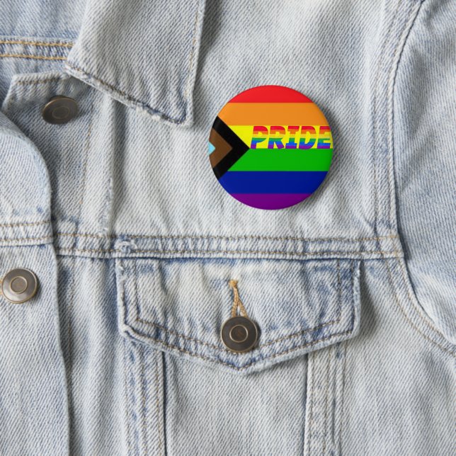 Gay Pride LGBTQ+ Progress Advocacy  Button (In Situ)