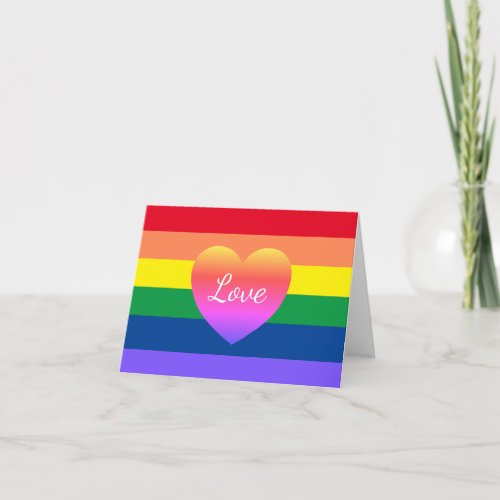 Gay Pride LGBTQ Rainbow Flag Love Card