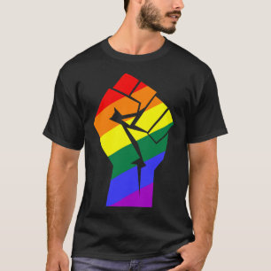 Gay Pride Lgbtq Rainbow Flag Resist Fist Gay Right T-Shirt