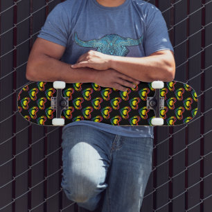 Gay Pride LGBTQ Rainbow Hearts Pattern Skateboard