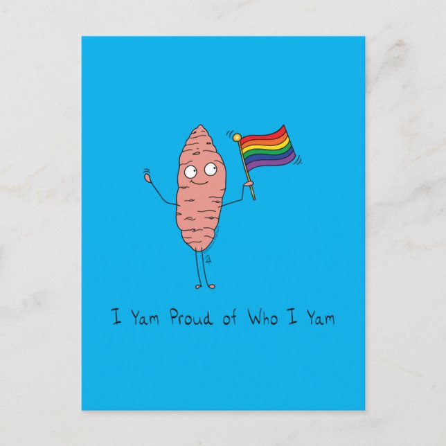 Gay Pride LGBTQ Yam I am Proud Postcard (Front)