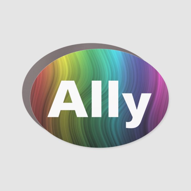 Gay Pride LGBTQIA + Ally Car Magnet (Front)