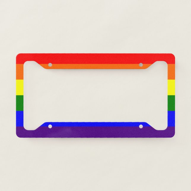 Gay Pride License Plate Frame (Front)