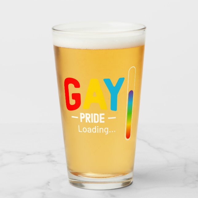 Gay Pride Loading LGBT Trans Beer Lovers Glass (Front Filled)
