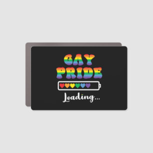 Gay Pride Loading  LGBTQIA+ Slogan  Pride Merch  R Car Magnet