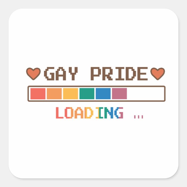 Gay Pride – Loading Progress Bar LGBTQ Square Sticker (Front)
