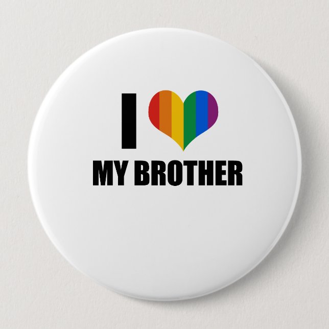 Gay Pride Love brother Pinback Button (Front)
