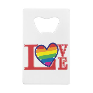 Gay-Pride-LOVE-Heart Credit Card Bottle Opener