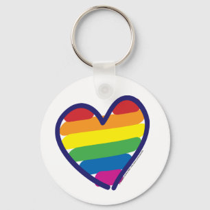 Gay Pride Love Heart Keychain