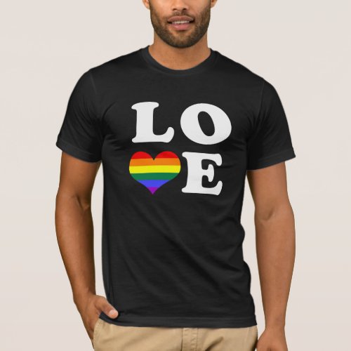 Gay Pride Love Heart T_Shirt