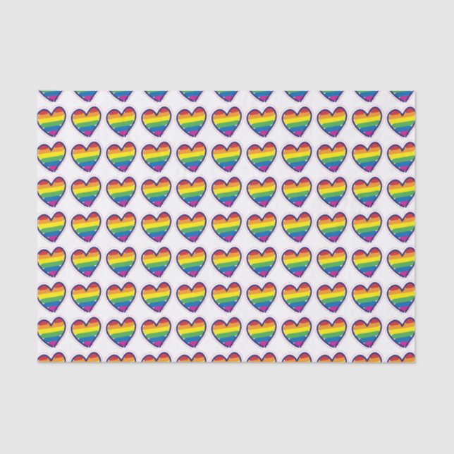 Gay Pride Love Heart Tissue Paper (Front)