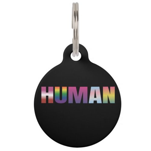 Gay Pride Love is Love LGBT Rainbow Flag Colors Sp Pet ID Tag