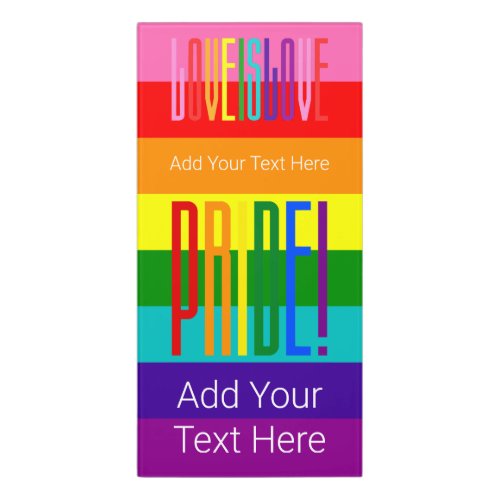 Gay Pride Love is Love LGBTQ Rainbow Flag LGBT Door Sign