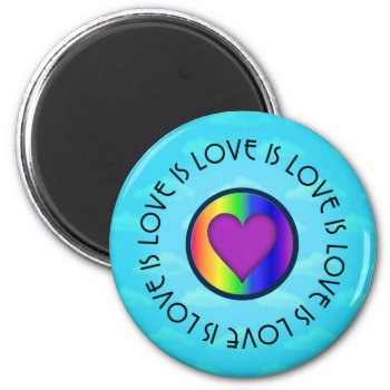Gay Pride Love Is Love Rainbow Heart Magnet by sfcount at Zazzle