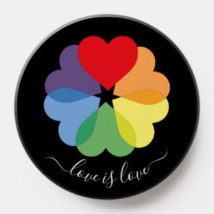 Gay Pride Love Is Love Rainbow Hearts PopSocket