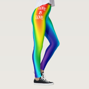 Gay Pride Love is Love Rainbow Personalized Womens Leggings