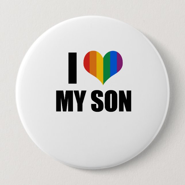 Gay Pride Love son Pinback Button (Front)