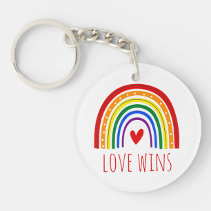Gay Pride Love Wins Rainbow LGBT Keychain
