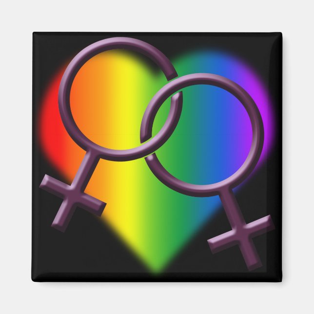 Gay Pride Magnets Same-Sex Lesbian Love Gifts (Front)