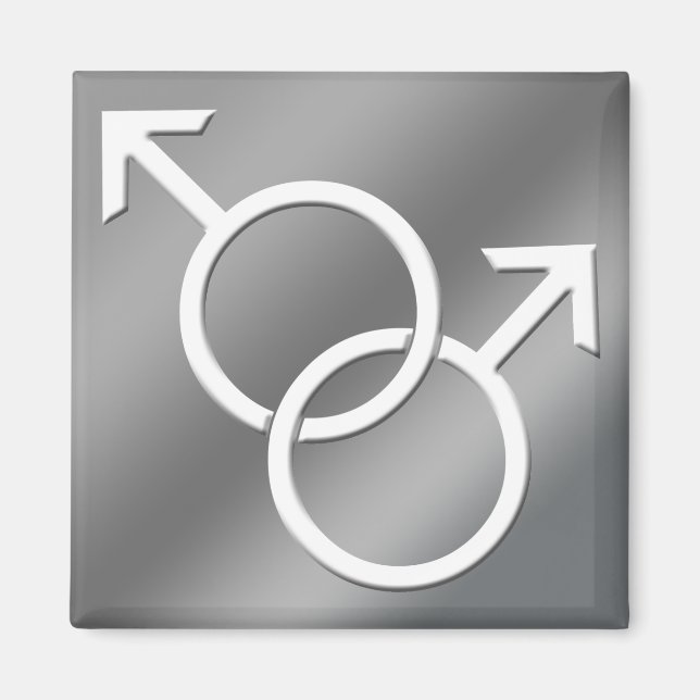 Gay Pride Magnets Same-Sex Man Love Fridge Magnets (Front)