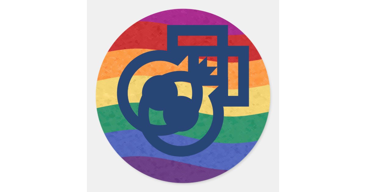 Gay Pride Male Gender Symbol Rainbow Classic Round Sticker